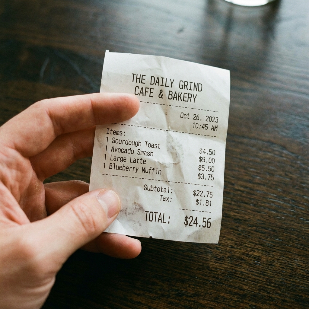 Read Blurry Receipt Text - clear text image after AI text unblur